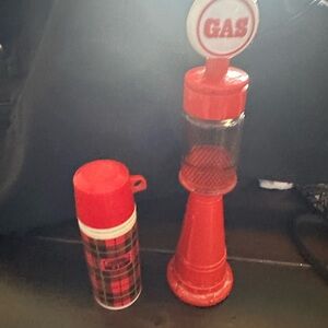 Red Gas Pump Thermos Set